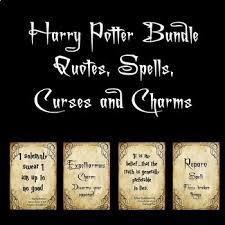 Talking, talking, spinning a spell, pale skin of words that closes me in like a coffin. #3: Harry Potter Bundle Of Quotes Spells Curses And Charms By The Board Room