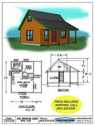 The loft can be accessed either by a stairway or a ladder. C0432b Cabin Plan Details Small Cabin Plans Cabin Floor Plans Small Cabin Floor Plans