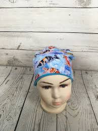 Fish Slouchy Beanie, Tropical Fish Hat, Blue Slouchy Beanie, Slouchy Beanie  Gift, Toddler Fish Beanie, Blue Fish Hat, Cotton Spandex Beanie