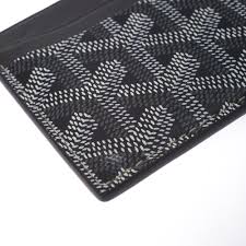 This card holder features the classic goyardine print in blue and orange against a coated canvas. Goyard Grey Goyardine Coated Canvas Saint Sulpice Card Holder Goyard Tlc