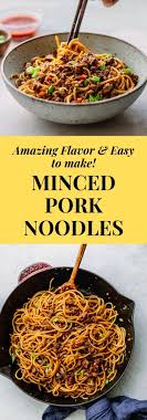 Minced Pork Noodles With Hoisin Sauce Pork Noodles Pork Mince Recipes Ground Pork Recipes