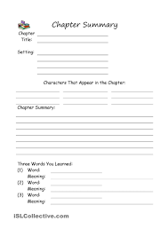 Chapter Summary Chapter Summary Summary Writing Book Report Templates