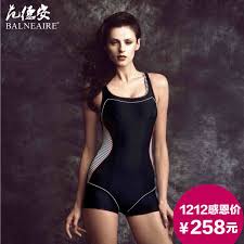 范德安黑色连体平角泳衣专业运动竞技游泳衣女保守遮肚温泉大码 tmall com天猫 one piece swimwear women swimsuits