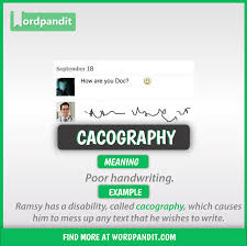 Meaning Of Cacography Learn English Words English Vocabulary Words English Phrases