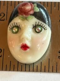 Vintage Adagio Signed Lady Face Pin