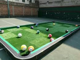 Gigantic Outdoor Kickball Pool Table What A Neat Way To Work On Gross Motor Balance And Motor Planning Skills Backyard Games Back Garden Games Outdoor Games