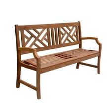 Vifah Atlantic Eucalyptus Herringbone Back Patio Bench V445e The Home Depot Outdoor Bench Patio Bench Hardwood Benches