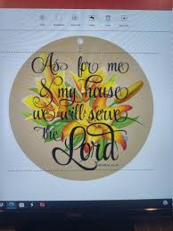 As for Me and My House We Will Serve the Lord Floral Wreath Sign