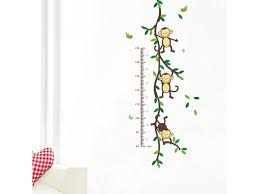 monkeys playing on trees height measure wall stickers for kids rooms kids growth chart wall decal e2s