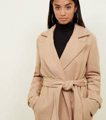 Belted double breasted longline coat, £79, marks & spencer. Petite Nude Revere Collar Longline Belted Coat New Look