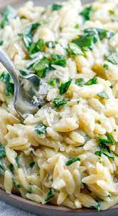 Creamy Garlic Parmesan Orzo Recipe Peas And Crayons Recipe Pasta Side Dishes Side Dishes For Chicken Side Dishes For Ribs