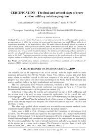 The civil aviation act 1969 (malay: Pdf Certification The Final And Critical Stage Of Every Civil Or Military Aviation Program