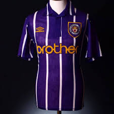 Manchester city away jersey men's 2018/19. 50 Shades Of Blue A Collection Of Retro Man City Shirts Classic Football Shirts Manchester City Football Club Football Shirts