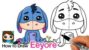 Next draw out the stuffed bears big round tummy where he holds all that honey. How To Draw Eeyore Winnie The Pooh Youtube