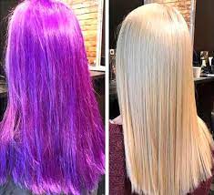 How To Go From Faded Purple Hair To Blonde Step By Step