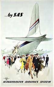 Vintage Travel Poster From Sas Scandinavian Airlines System Ca1950 Via Flickr Plakat Dovolena Doprava