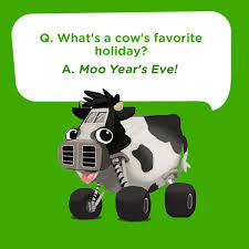 Silly Kids Joke For New Year S Eve What S A Cow S Favorite Holiday Moo Year S Eve Silly Kids Jokes For Kids New Year S Eve Jokes