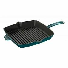 Details About Staub 1202937 La Mer Cast Iron Square Grill Pan W Handel Size 10 Made In France In 2020 Cast Iron Grill Pan Grilling