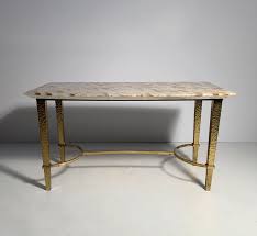 Hammered metal top coffee table. Vintage Gilt Gilded Hammered Metal Petite Coffee Table With Stone Top For Sale At 1stdibs