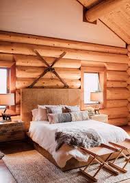 If Our Home Looked Like This Cozy Log Cabin We D Never Leave Cabin Bedroom Decor Cabin Interiors Log Home Bedroom