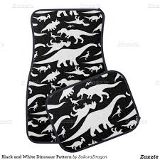 Black And White Dinosaur Pattern Car Mat Zazzle Com