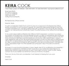 Set page margins to one inch on all sides. Relationship Officer Cover Letter Sample Cover Letter Templates Examples