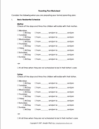 4 Free Printable Forms For Single Parents Parenting Plan Worksheet Parenting Plan Single Parenting