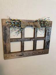 Handmade 6 Pane Wood Window Frame Rustic Wall Decor Primitive Etsy Primitive Wall Decor Primitive Decorating Wood Window Frame