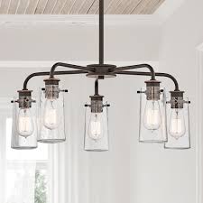Kichler Chandelier With Clear Glass In Olde Bronze Finish 43058oz Destination Lighting