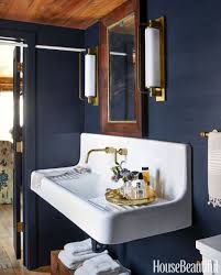 Then, some vintage accessories decorate the room which gives a gothic touch uniquely. Navy Bathroom Decorating Ideas