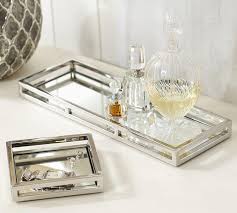 Our bathroom accessories category offers a great selection of bathroom sink vanity trays and more. Brynn Silver Mirrored Trays