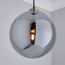 Tanner 1 Light Pedant Smoked Glass Ceiling Fitting In 2020 Ceiling Lights Ceiling Pendant Lights Smoked Glass