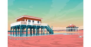 Affiche Vintage Arcachon Les Cabanes Tchanquees Marcel Travel Poster Taille 30 X 40 Cm Affiche Vintage Affiches De Voyage Retro Affiches De Voyage