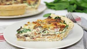spinach bacon and mushroom quiche