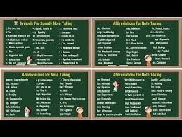 How To Take Notes Quickly 150 Useful Symbols Abbreviations For Speedy Note Taking Youtube School Study Tips Learn English English Language Learning
