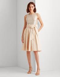 Asos wedding super full maxi dress in floral print in pink. Vestito Al Ginocchio Lauren Ralph Lauren Metallic Taffeta Dress Donna Acquista Online Su Yoox 15044374wv