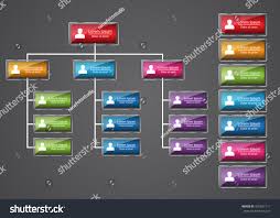 Colorful Rectangle Organization Chart Infographics People