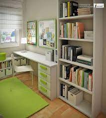 A small bedroom features translucent doors to not only bring in natural light, but offer a privacy screen from the home office. Childs Study Room Design Small Room Design Small Bedroom Desk Bedroom Design