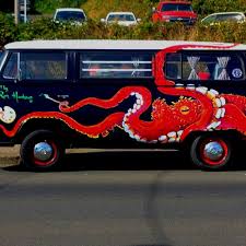 Octopus Van Artist Ron Houchens Seen Newport Oregon Monster Trucks Van Van Wrap