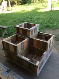 Three Tiered Planter Box Made From 100 Salvaged Materials It Can Also Be Unstacked And Used At 4 Different S Diy Planter Box Tiered Planter Planter Box Plans