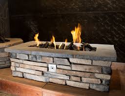 Custom Stone Rectangle Gas Fire Pit 61 X 31 Rectangle Gas Fire Pit Gas Firepit Fire Pit Kit
