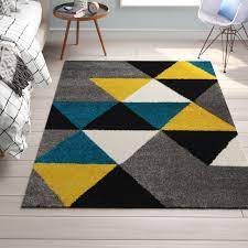 Baum Geometric Gray Teal Yellow Area Rug Yellow Area Rugs Grey And Yellow Living Room Yellow Grey Rug