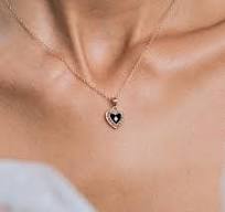 SOLEMN. Black Enamel Heart Necklace - Silver – REGALROSE