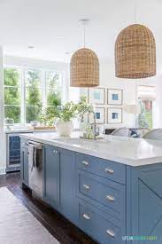 Join the decorpad community and share photos, create a virtual library of inspiration photos, bounce off design ideas with fellow members! The Best Blue Gray Paint Colors Life On Virginia Street Coastal Inspired Kitchens Blue Kitchen Island Kitchen Design
