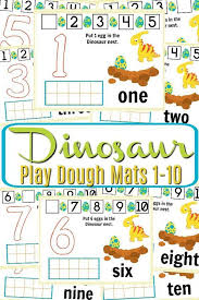 Free Printable Dinosaur Play Dough Mat Numbers 1 10 Dinosaur Play Playdough Mats Dinosaurs Preschool