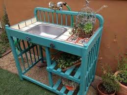 Raised And Enclosed Garden Bed Outdoor Potting Bench Upcycle Garden Outdoor Sinks