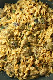 Creamy French Onion Sausage Pasta Recipe Sausage Pasta Incredible Recipes Ground Sausage Recipes