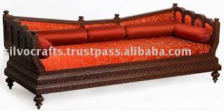 Royal Indian Rajasthani Jodhpur Hand Carved Teak Wooden Sofa Diwan Wooden Sofa Carved Sofa Sofa Design