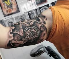 This tattoo is more aligned on the shoulder but geographic tattoos look better on just the back. 50 World Map Tattoo Designs For Men Adventure The Globe