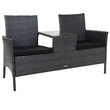 Charles Bentley 2 Seater Rattan Companion Love Seat Chair Bench Weatherproof Outdoor Patio Garden Furniture Garden Patio Furniture Garden Furniture Love Seat